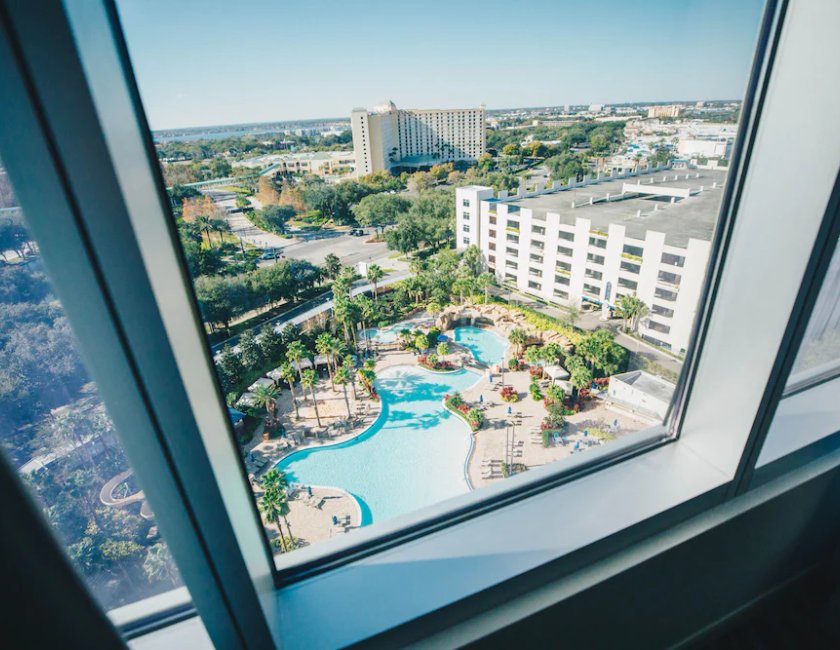 Habitación, 2 camas de matrimonio, vistas a la piscina del hotel Hyatt Regency Orlando. Foto 5