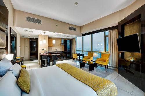 Habitación Superior con vistas al Burj Khalifa del hotel Gevora