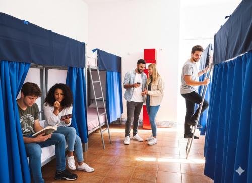 Cama en habitación compartida mixta de 4 camas del hotel Rio. Foto 7