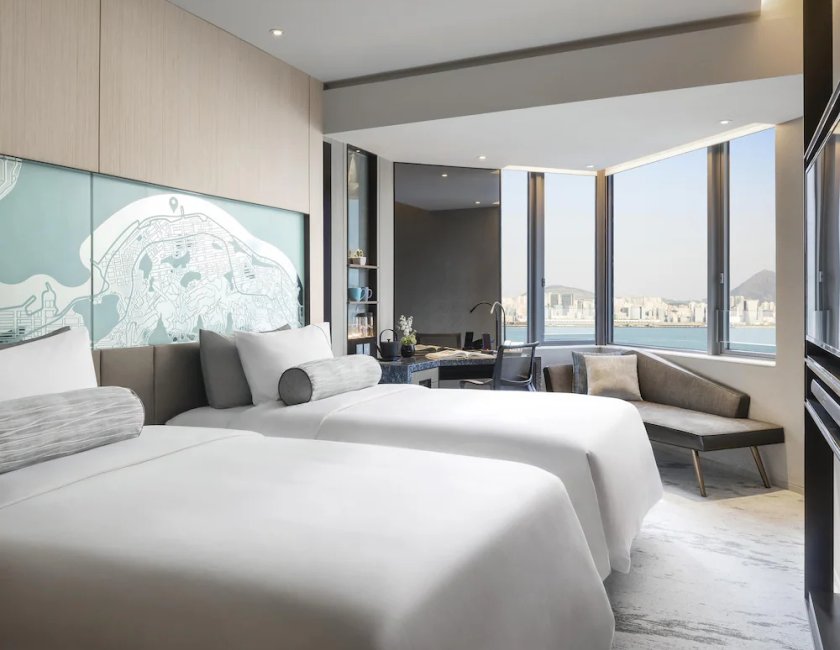 Habitación, 2 camas individuales del hotel Hyatt Centric Victoria Harbour Hong Kong. Foto 1