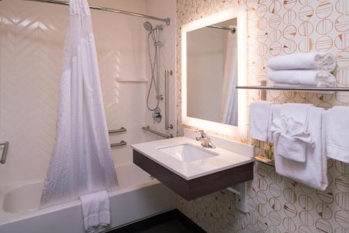 Habitación adaptada para personas con movilidad reducida - Cama grande del hotel Holiday Inn Auburn-finger Lakes Region, An Ihg. Foto 2