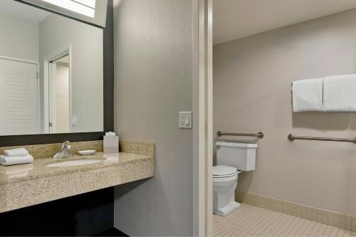 Habitación Deluxe con cama extragrande y bañera adaptada - Apta para personas con discapacidad auditiva y movilidad reducida del hotel Courtyard By Marriott Rochester Brighton. Foto 8