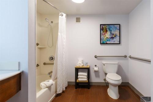 Habitación adaptada para personas con discapacidad/discapacidad auditiva y equipada con bañera - Cama extragrande del hotel Hilton Garden Inn New York / Staten Island