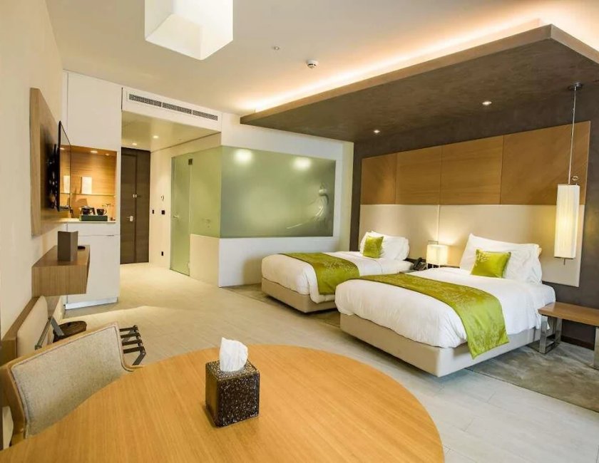 Habitación Deluxe con 2 camas individuales, 2 camas individuales del hotel Mövenpick Du Lac Tunis. Foto 4