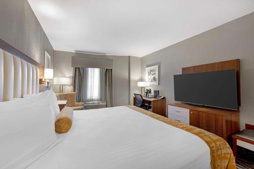 Habitación con ducha a ras de suelo, adaptada para personas de movilidad reducida - Cama extragrande del hotel Best Western Inn On The Avenue