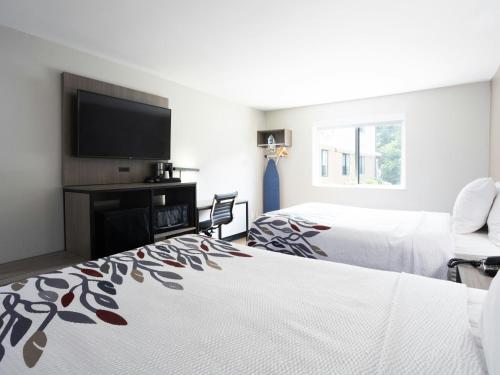 Habitación Deluxe con 2 camas dobles - Adaptada para personas con discapacidad - No fumadores del hotel Red Roof Inn Binghamton North. Foto 3