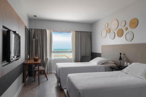 Habitación Doble Superior con vistas al mar - 2 camas del hotel Praiano. Foto 3