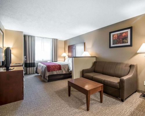 Habitación con cama extragrande y sofá cama del hotel Comfort Inn Saugerties. Foto 5