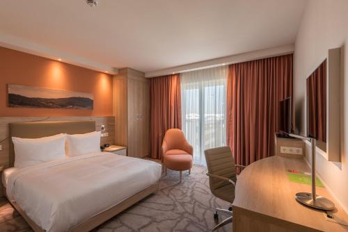 Habitación con cama grande adaptada para personas de movilidad reducida del hotel Hampton By Hilton Freiburg. Foto 1