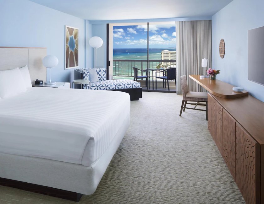 Habitación, 1 cama de matrimonio grande, vistas al mar del hotel Hyatt Regency Waikiki Beach Resort and Spa. Foto 2