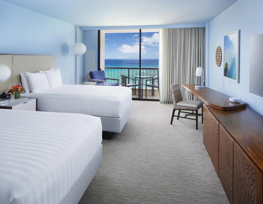 Habitación, 2 camas de matrimonio, frente al mar del hotel Hyatt Regency Waikiki Beach Resort and Spa