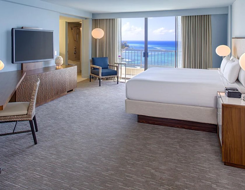 Habitación, 1 cama de matrimonio grande, frente al mar del hotel Hyatt Regency Waikiki Beach Resort and Spa