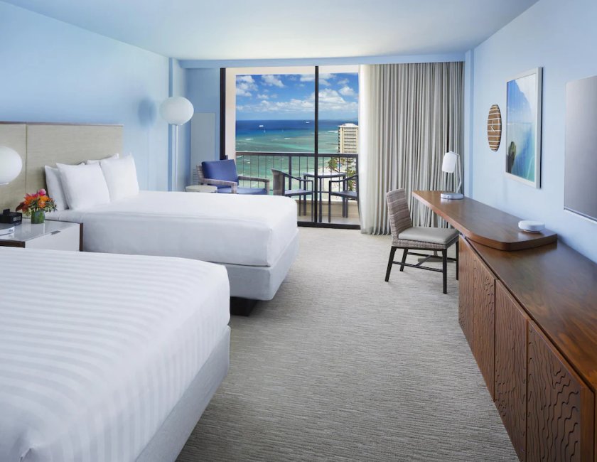 Habitación, 2 camas de matrimonio, vistas al mar del hotel Hyatt Regency Waikiki Beach Resort and Spa