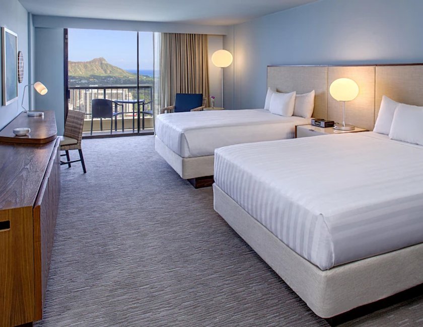 Habitación, 2 camas de matrimonio, frente al mar (Diamond Head) del hotel Hyatt Regency Waikiki Beach Resort and Spa