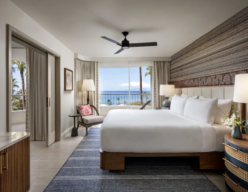 Habitación Deluxe, 1 cama King, accesible para personas con movilidad reducida, vistas al mar (Bañera con barras de apoyo) del hotel The Fairmont Kea Lani. Foto 2