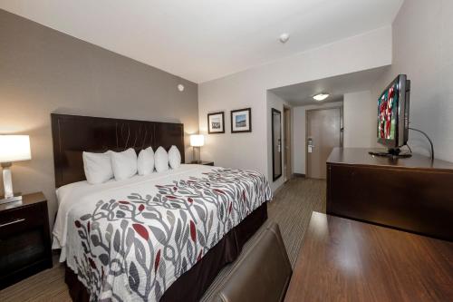 Habitación Doble Superior para no fumadores - 1 cama grande del hotel Red Roof Inn & Suites Newburgh - Stewart Airport West Point. Foto 3