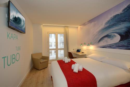 Habitación Doble Estándar del hotel Casual De Las Olas San Sebastian. Foto 16