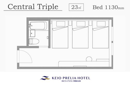 Habitación Triple del hotel Keio Prelia Kyoto Karasuma Gojo. Foto 9