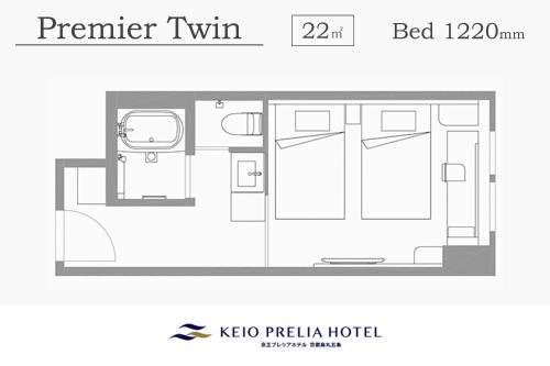 Habitación Doble Premium - 2 camas del hotel Keio Prelia Kyoto Karasuma Gojo. Foto 8