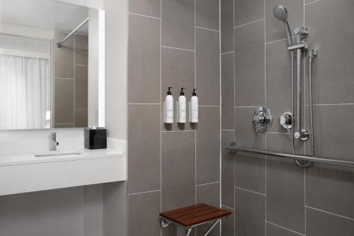 Estudio con cama extragrande y ducha accesible en silla de ruedas adaptada para personas con movilidad reducida/discapacidad auditiva del hotel TownePlace Suites by Marriott New York Manhattan/Times Square. Foto 1