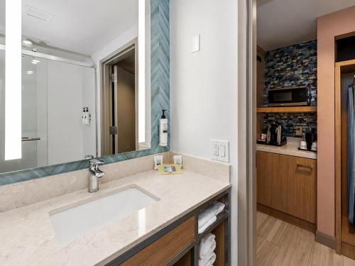 Habitación con cama extragrande - Adaptada para personas con discapacidad auditiva del hotel Hilton Garden Inn Ithaca. Foto 4