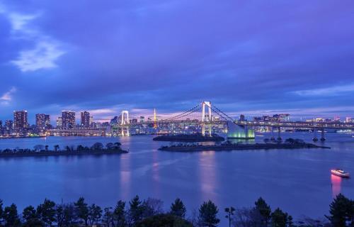 Deluxe Twin Room with Rainbow Bridge View del hotel Hilton Tokyo Odaiba. Foto 2