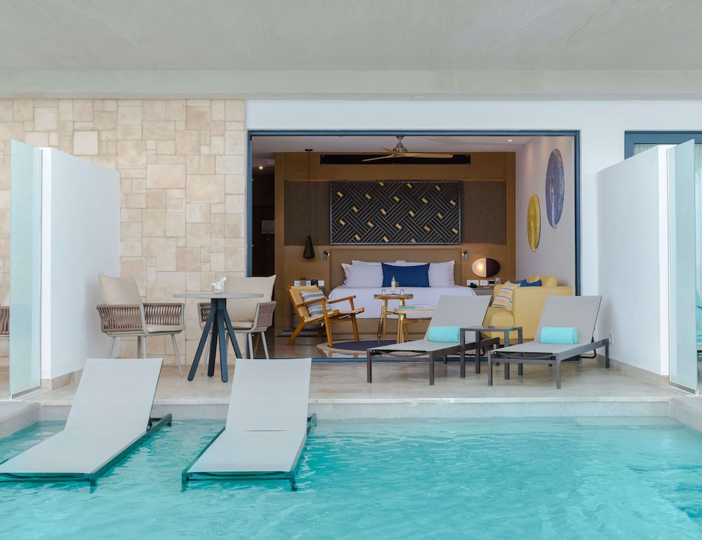 Suite junior, 1 cama de matrimonio grande, vistas al jardín (Swim out) del hotel Haven Riviera Cancun - All Inclusive - Adults Only. Foto 4