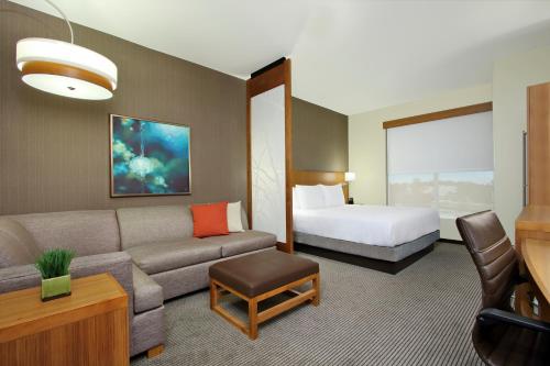 Habitación con cama extragrande y sofá cama - Planta superior del hotel Hyatt Place Houston Nw Vintage Park