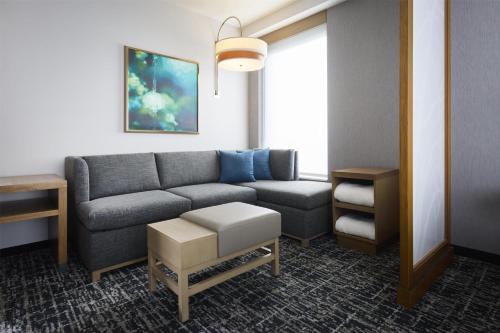 Habitación con cama grande, sofá cama y ducha accesible en silla de ruedas - Adaptada para personas con discapacidad del hotel Hyatt Place New York Yonkers. Foto 4