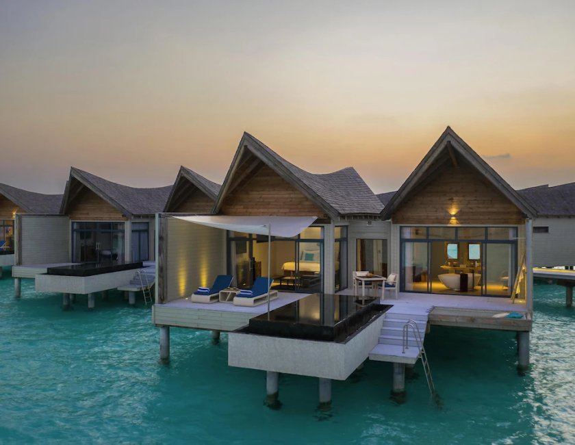 Villa Acceso Piscina Con Vistas Water piscina 1 Cama doble del hotel Kuredhivaru Resort and Spa Maldives. Foto 3