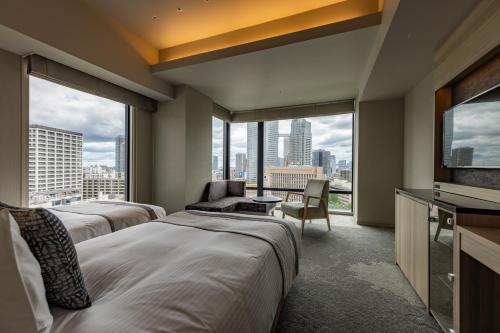 Habitación Doble Deluxe para no fumadores en planta superior - 2 camas del hotel KEIHAN TSUKIJI GINZA GRANDE