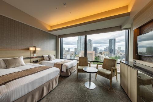 Habitación Doble Confort con vistas - 2 camas - Planta superior - No fumadores del hotel KEIHAN TSUKIJI GINZA GRANDE