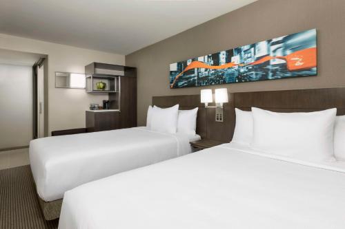 Habitación Doble con 2 camas dobles y 1 sofá cama del hotel Hyatt Place New York City/Time Square