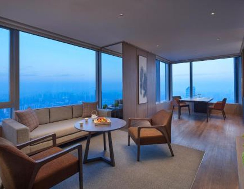 Suite 1 Cama king Club Grand del hotel Grand Hyatt Hefei. Foto 1