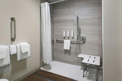 Habitación King con ducha roll‑in - accesible para movilidad reducida del hotel Buffalo Marriott Niagara. Foto 6