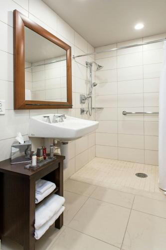 Habitación adaptada para personas con movilidad reducida - Cama grande del hotel Rochester Airport Marriott. Foto 3