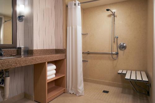 Suite con cama extragrande y ducha a ras de suelo - Apta para personas con movilidad reducida del hotel Hilton Los Angeles Airport. Foto 7
