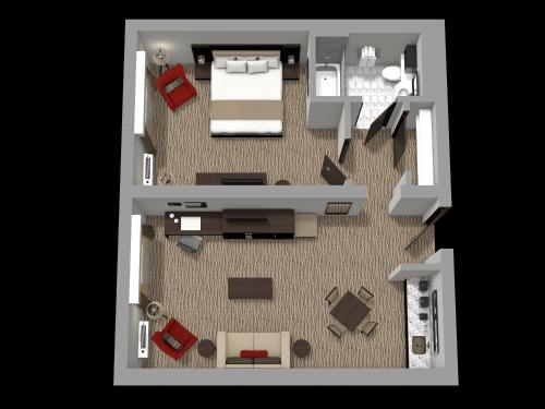 Suite de 1 dormitorio con cama King del hotel Country Inn and Suites by Radisson, Rochester-Pittsford/Brighton, NY. Foto 3