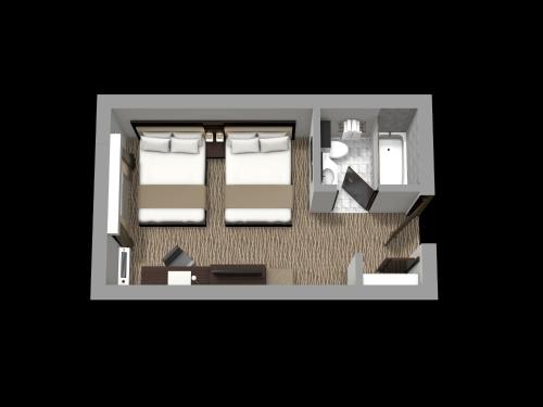Habitación Queen con dos camas queen - Adaptada para personas con discapacidad - No fumadores del hotel Country Inn and Suites by Radisson, Rochester-Pittsford/Brighton, NY. Foto 5