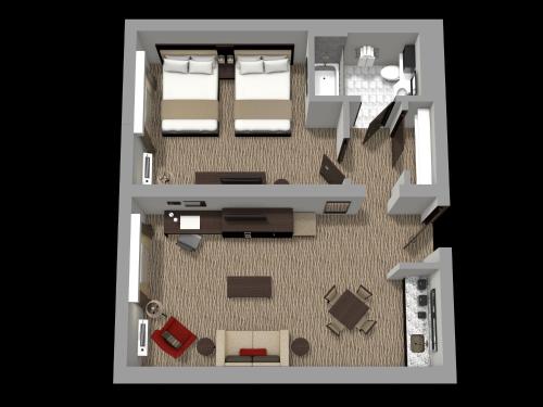 Suite de 1 dormitorio con 2 camas Queen - Acceso para personas con movilidad reducida - No fumadores del hotel Country Inn and Suites by Radisson, Rochester-Pittsford/Brighton, NY. Foto 6