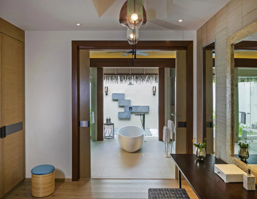 Villa Vista Mar Cama Litera 2 habitaciones Beach 1 Cama doble del hotel Pullman Maldives All-Inclusive Resort. Foto 2