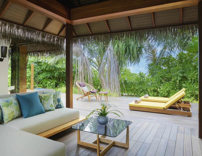 Villa Vista Mar Cama Litera 2 habitaciones Beach 1 Cama doble del hotel Pullman Maldives All-Inclusive Resort. Foto 3