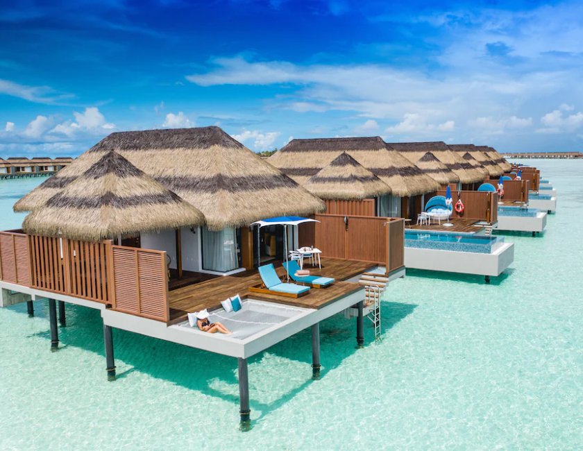 Villa Vista Mar Balcón o Terraza 1 Cama king Con Vistas Water del hotel Pullman Maldives All-Inclusive Resort. Foto 1