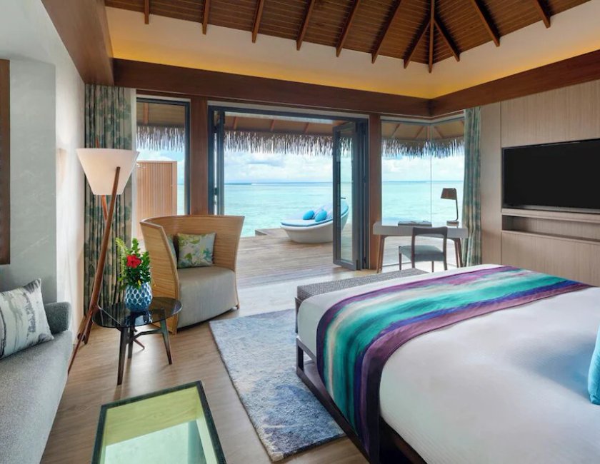 Villa Vista Mar Balcón o Terraza 1 Cama king Con Vistas Water piscina del hotel Pullman Maldives All-Inclusive Resort. Foto 1