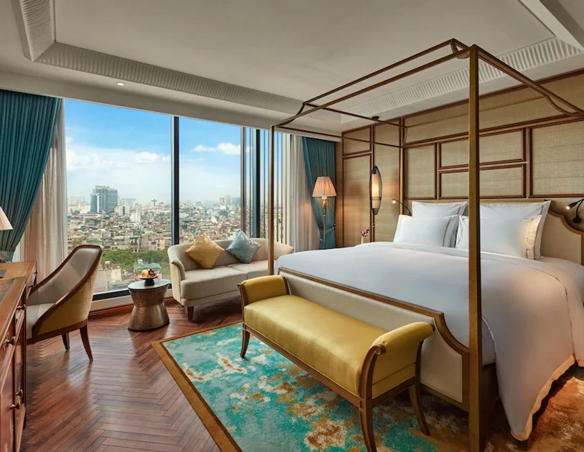 Habitación doble 1 Cama king Club Planta Alta Business del hotel Grand Mercure Hanoi. Foto 2