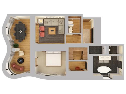 Suite esquinera de 1 dormitorio con vistas al paisaje urbano del hotel Pendry Manhattan West. Foto 10