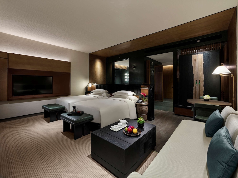 Habitación, 2 camas individuales, terraza (Cloud Cliff) del hotel Banyan Tree Nanjing Garden Expo. Foto 3