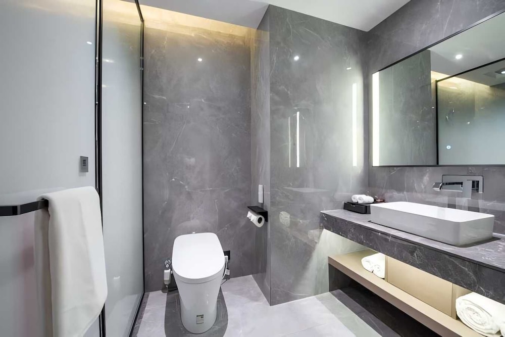 Habitación Deluxe, 1 cama de matrimonio grande del hotel Mercure Xining Haihu CBD. Foto 13