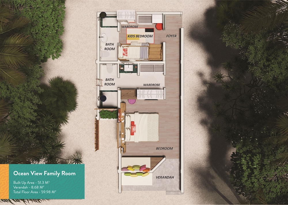 Ocean View Family Two Bedroom del hotel OBLU XPErience Ailafushi. Foto 1