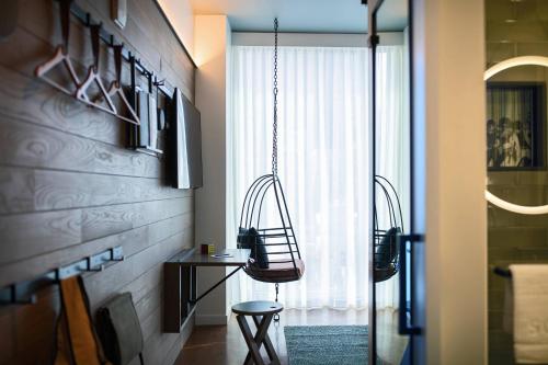 Habitación doble 1 Cama king Vista ciudad Premium Con Vistas del hotel Moxy NYC Downtown. Foto 4